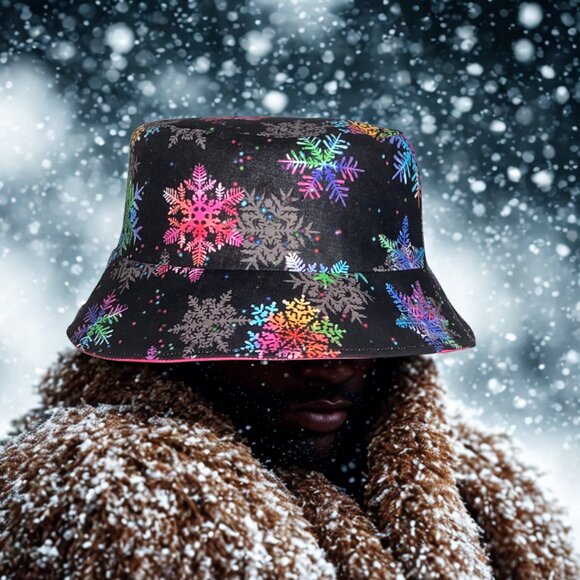 Colorful Snowflake Patterned Print Hat - Picture 6 of 8